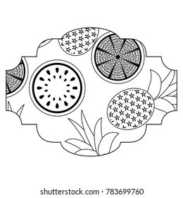 frame with fruits pattern
