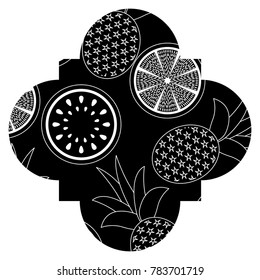 frame with fruits pattern