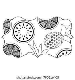 frame with fruits pattern