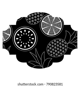 frame with fruits pattern