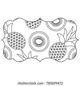 frame with fruits pattern background