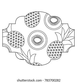 frame with fruits pattern background