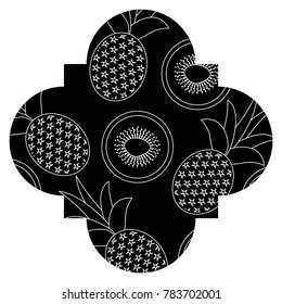 frame with fruits pattern background