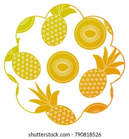 frame with fruits pattern background