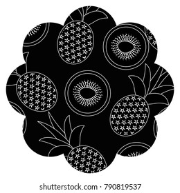 frame with fruits pattern background