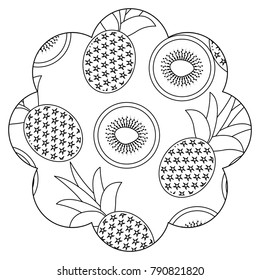 frame with fruits pattern background