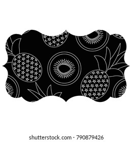 frame with fruits pattern background