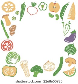 marco con frutas y verduras