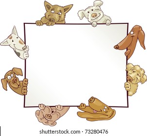 frame with funny dogs