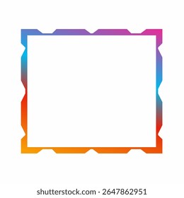 frame futuristic abstract shapes vector design isolated on white background. Games border profile picture 