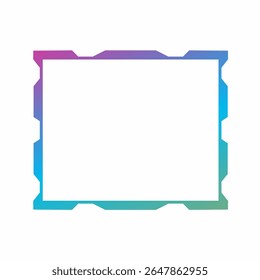 frame futuristic abstract shapes vector design isolated on white background. Games border profile picture 