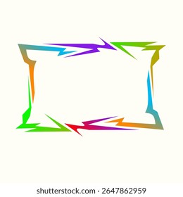 Diseño abstracto futurista del Vector de las Formas del marco aislado en el fondo blanco. Imagen de perfil de borde de Juegos 