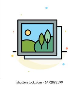 Frame, Gallery, Image, Picture Abstract Flat Color Icon Template