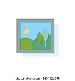 Frame, Gallery, Image, Picture  Flat Color Icon. Vector icon banner Template