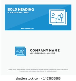 Frame, Gallery, Image, Picture SOlid Icon Website Banner and Business Logo Template