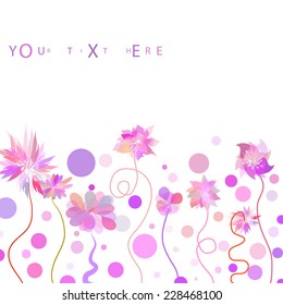 frame with gentle soft flowers. Vector template