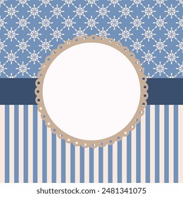 Frame with geometric pattern decoration vector illustration design