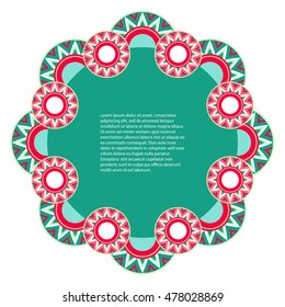 Frame with geometric pattern on a white background. Ornament from circles
Decorative Round Frames.  Vector illustration