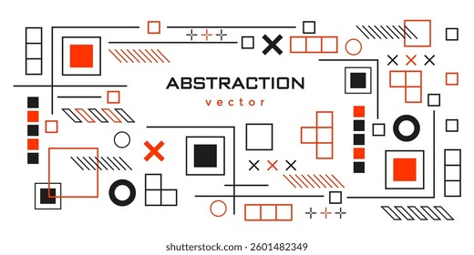 Frame of geometric shapes. Abstract geometric background. Technological art. Vector illustration .