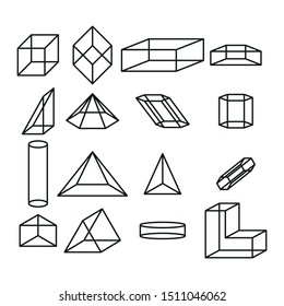 Frame geometric shapes. Simple linear vector illustration on white background.