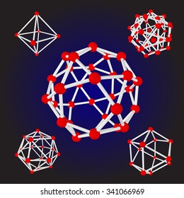Frame geometric shapes with vertic and esedges. Vector illustration. Geometric scientific concept./Frame geometric shapes with vertic and esedges./Frame geometric shapes with vertic and esedges.