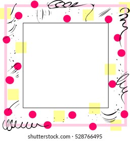 frame with geometrical figures and pattern