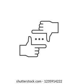 frame, gesture, hands icon. Element of marketing and advertising icon for mobile concept and web apps. Thin line frame, gesture, hands icon can be used for web and mobile