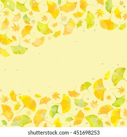 Frame of ginkgo leaves
