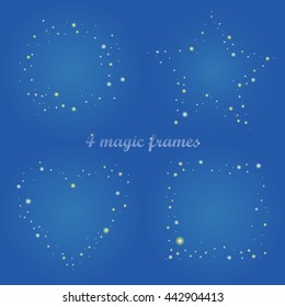 Frame with glint for  decoration, magic frame for decor, illuminated design elements