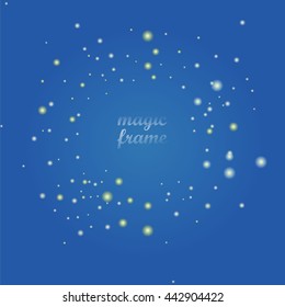Frame with glint for  decoration, magic frame for decor, illuminated design elements