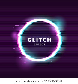 Frame with glitch effect. Border concept. Vector illustration