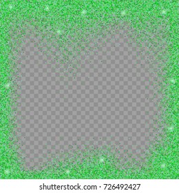 Frame from glitter on a transparent background. Texture of sequins for design and decoration. Vector illustration