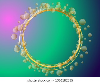 Frame gold circles decorative