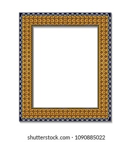 frame gold color with shadow on white background