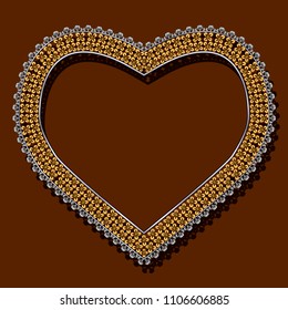 frame gold color with shadow on brown background