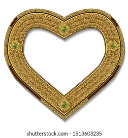 frame gold color with shadow on white background