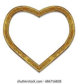 frame gold color with shadow on white background