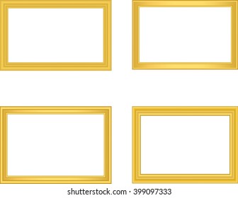 frame gold, four frame metal gold, vector