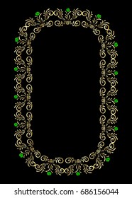 Frame gold gem, diamond vector