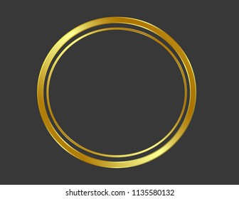 Frame gold isolated