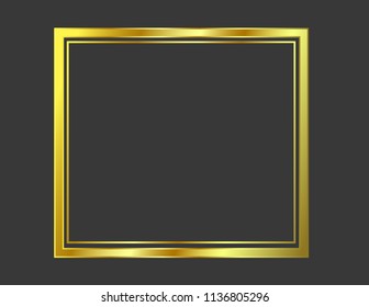 Frame gold isolated