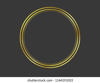 Frame gold isolated
