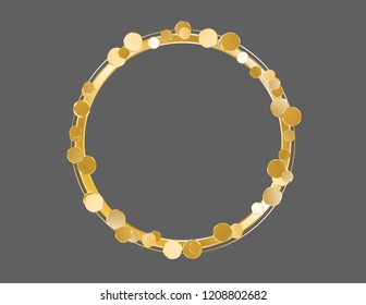 Frame gold isolated