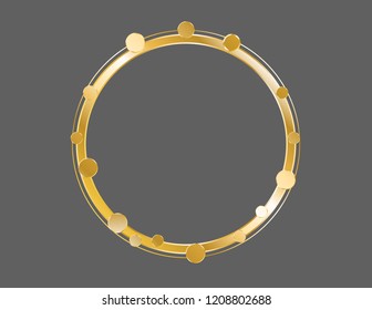 Frame gold isolated