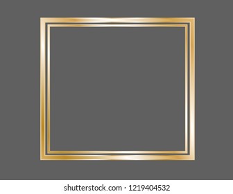 Frame gold isolated