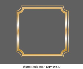Frame gold isolated
