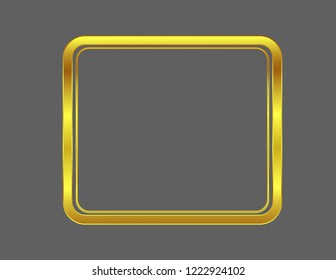 Frame gold isolated
