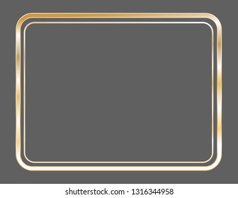 Frame gold isolated