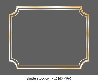 Frame gold isolated