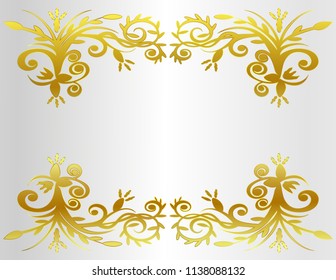 Frame gold pattern flowers